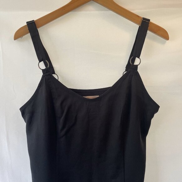 Lottie Moss Simple Black Mini Dress Minimalist Sleeveless Strappy M Sundress - Picture 3 of 9
